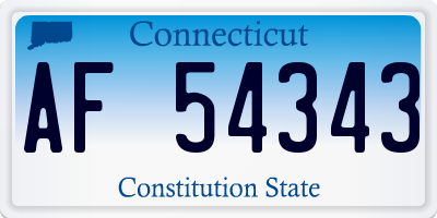 CT license plate AF54343
