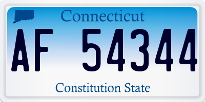 CT license plate AF54344