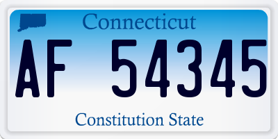 CT license plate AF54345