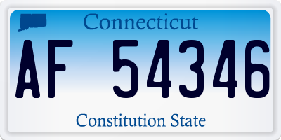 CT license plate AF54346