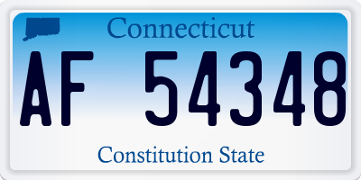CT license plate AF54348