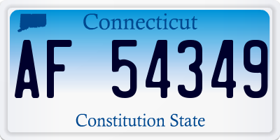 CT license plate AF54349