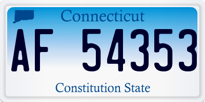 CT license plate AF54353