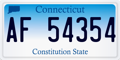 CT license plate AF54354