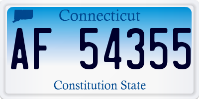 CT license plate AF54355