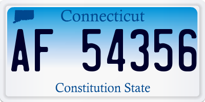 CT license plate AF54356