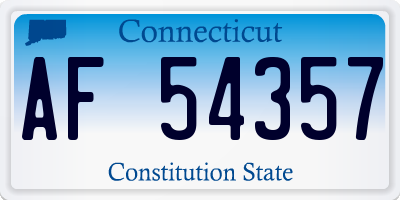 CT license plate AF54357