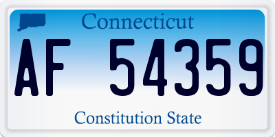 CT license plate AF54359