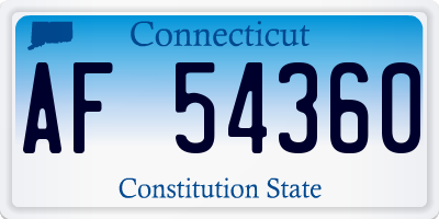 CT license plate AF54360