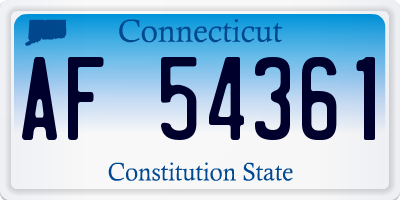 CT license plate AF54361