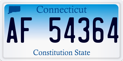 CT license plate AF54364