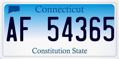 CT license plate AF54365