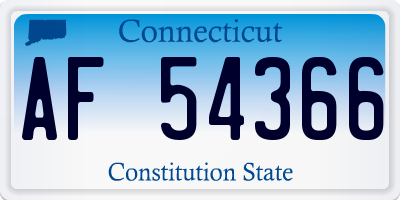 CT license plate AF54366