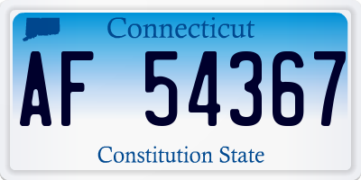 CT license plate AF54367