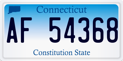 CT license plate AF54368