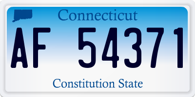 CT license plate AF54371
