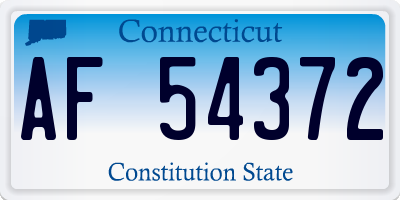 CT license plate AF54372