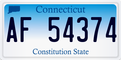 CT license plate AF54374