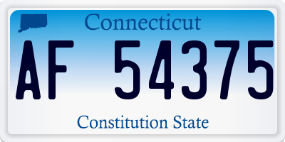 CT license plate AF54375