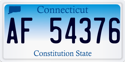 CT license plate AF54376