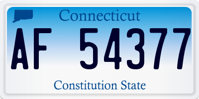 CT license plate AF54377