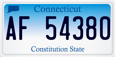 CT license plate AF54380