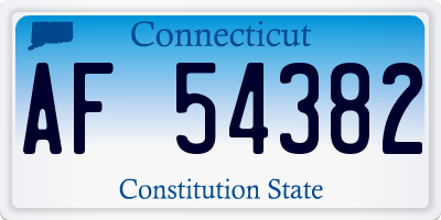 CT license plate AF54382