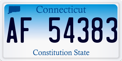 CT license plate AF54383