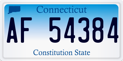 CT license plate AF54384
