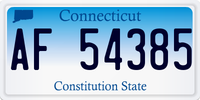 CT license plate AF54385