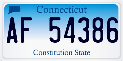 CT license plate AF54386