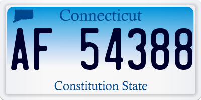 CT license plate AF54388