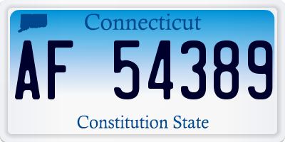 CT license plate AF54389