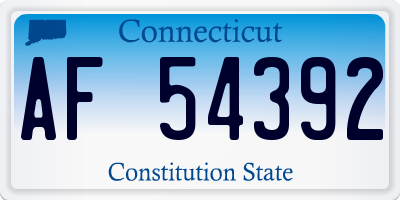 CT license plate AF54392