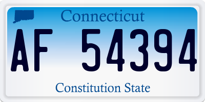 CT license plate AF54394