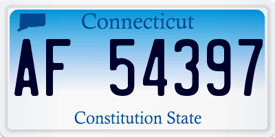 CT license plate AF54397