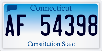 CT license plate AF54398