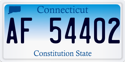 CT license plate AF54402