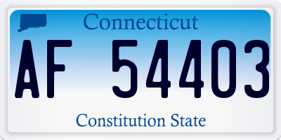 CT license plate AF54403