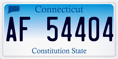 CT license plate AF54404