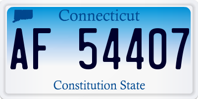CT license plate AF54407