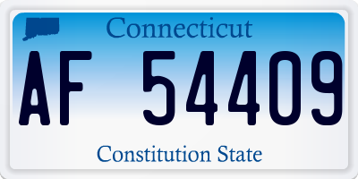 CT license plate AF54409