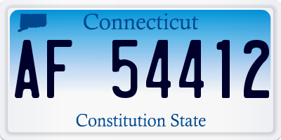 CT license plate AF54412