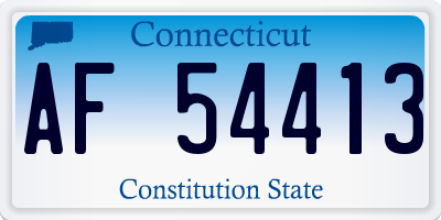 CT license plate AF54413