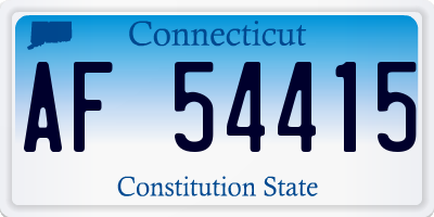 CT license plate AF54415
