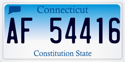 CT license plate AF54416