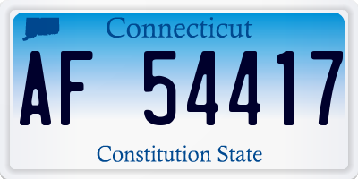 CT license plate AF54417