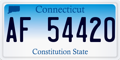 CT license plate AF54420