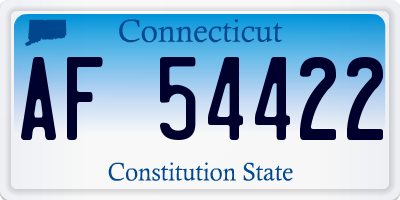 CT license plate AF54422