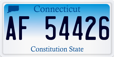 CT license plate AF54426